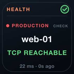 Remote Health: TCP or HTTPS reachability for one profile.