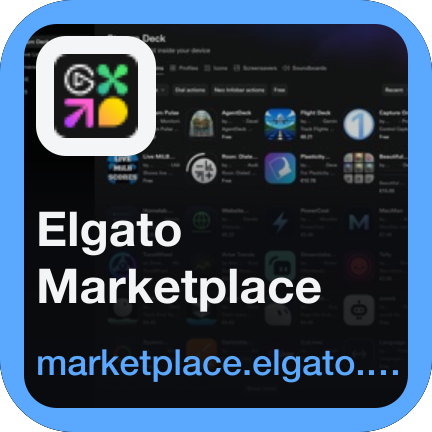 Elgato Marketplace — the tab in front, live