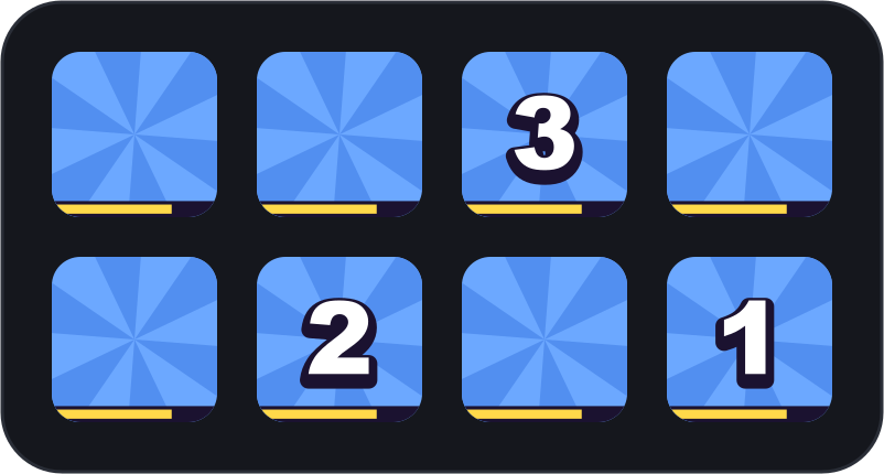 In order: one, two, three, quick