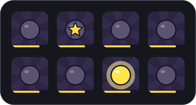 Stop on the star: any key, at the right instant