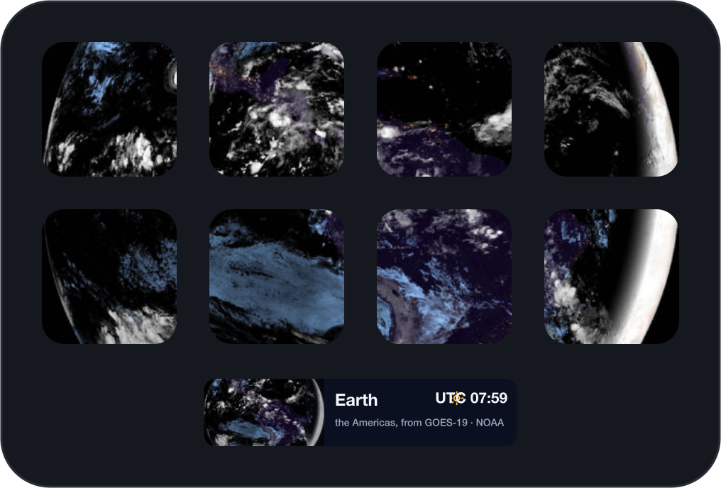 Earth: from 36,000 km, ten minutes old