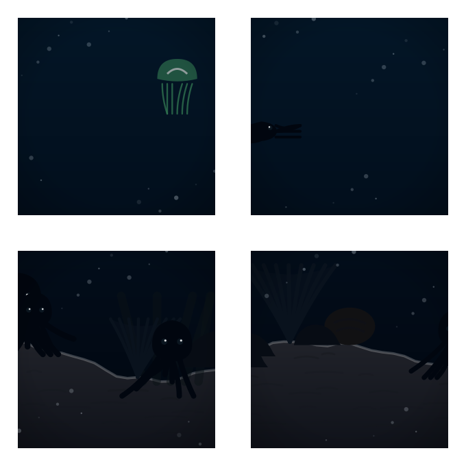 Abyss — black, and everything a silhouette