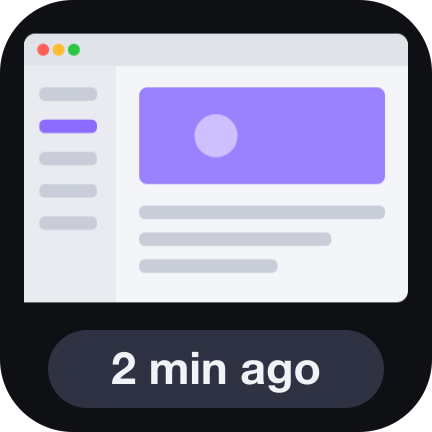 Last capture: tap to open, hold for Finder