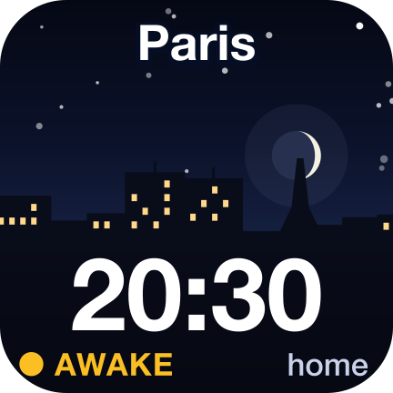 Paris, 20:30, lights on