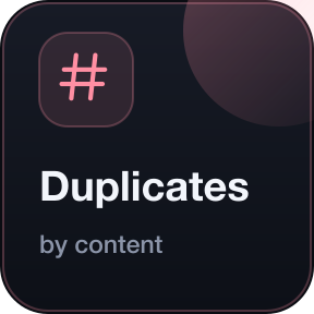 Duplicates: by content, in a folder