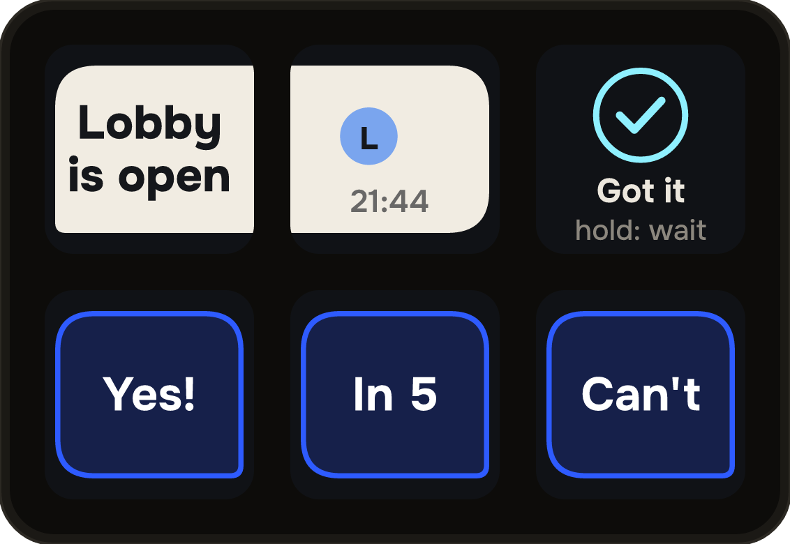 Their question, your answers — tap one, or Got it