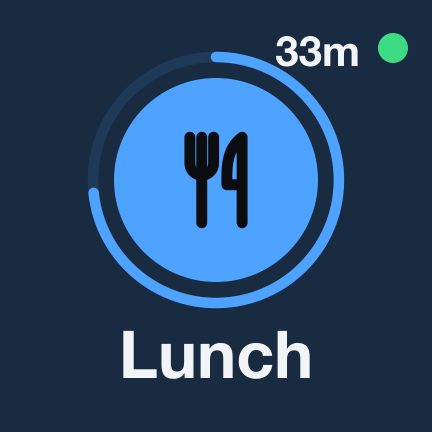 Lunch — ends itself, and counts down