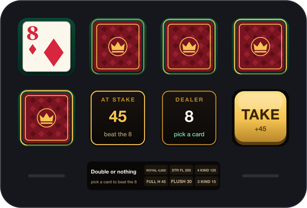 Pick a card: it has to beat the dealer's 8