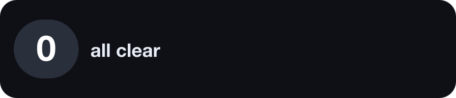 All clear. Nothing unread anywhere.