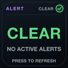 Alert: The most important current condition, with evidence.