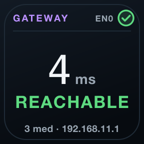 Gateway: Gateway latency and reachability.