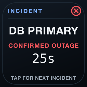 Incident: The most significant active incident; acknowledge without resolving.