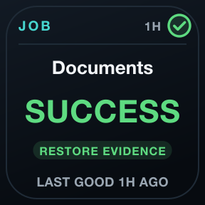 Job Watch: One job: result, last success, deadline, freshness.