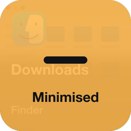 Or minimised — if you set it so